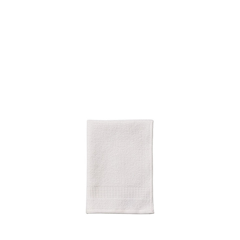 White 100%cotton towel with honeycomb band 35x50 cm