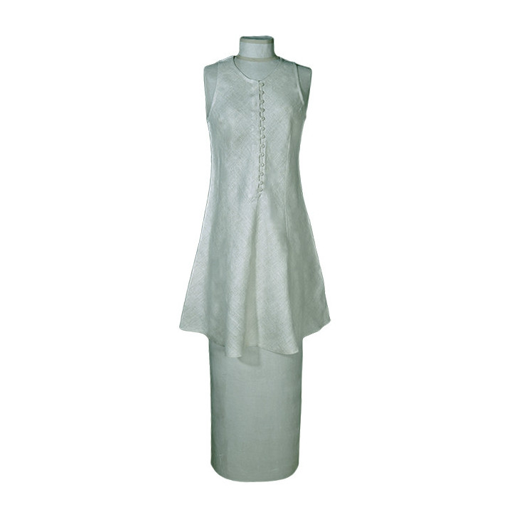 100% linen dress with buttons