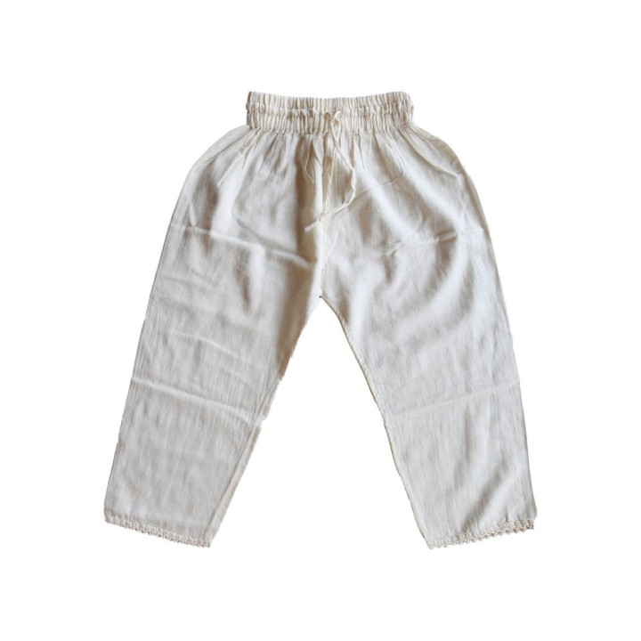 Pantalon pour enfant (2ans) 100% coton creme avec bord crochet h46 cm