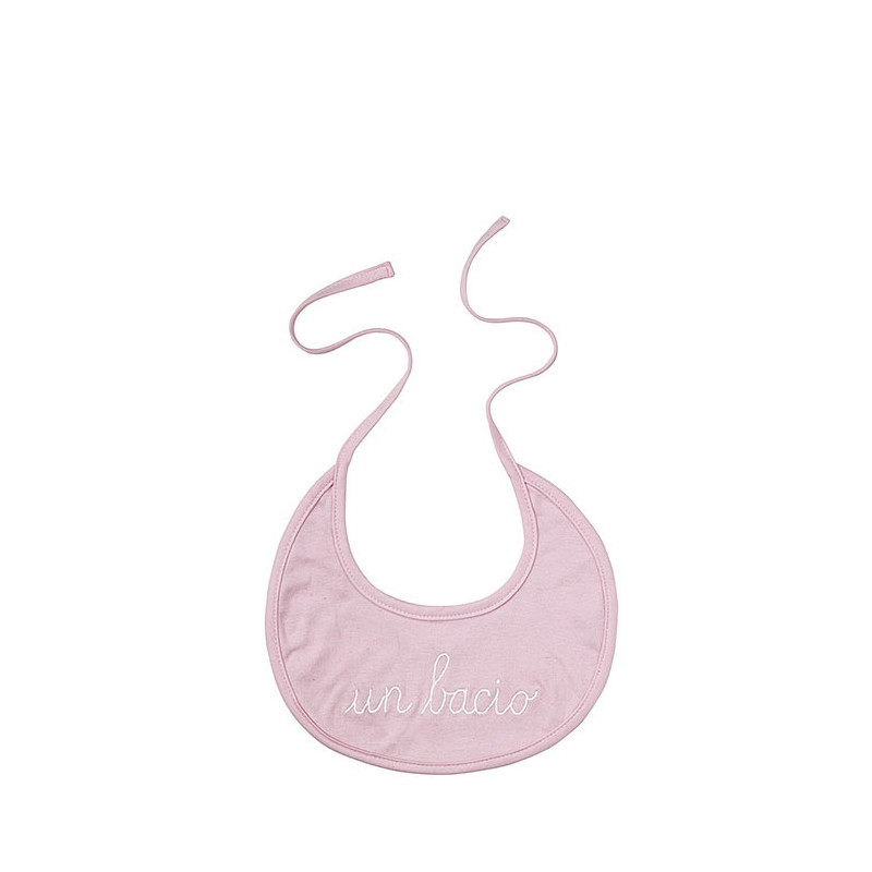 Bavoir pois rose un bacio (un bisou)
