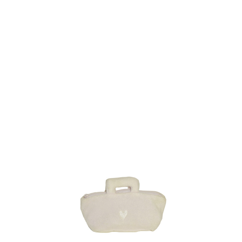 Borsina porta-ciuccio pile colore panna con zip