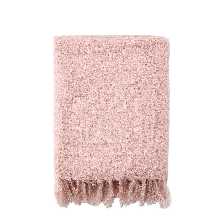 Couverture rose bouclee 125 x 150 cm