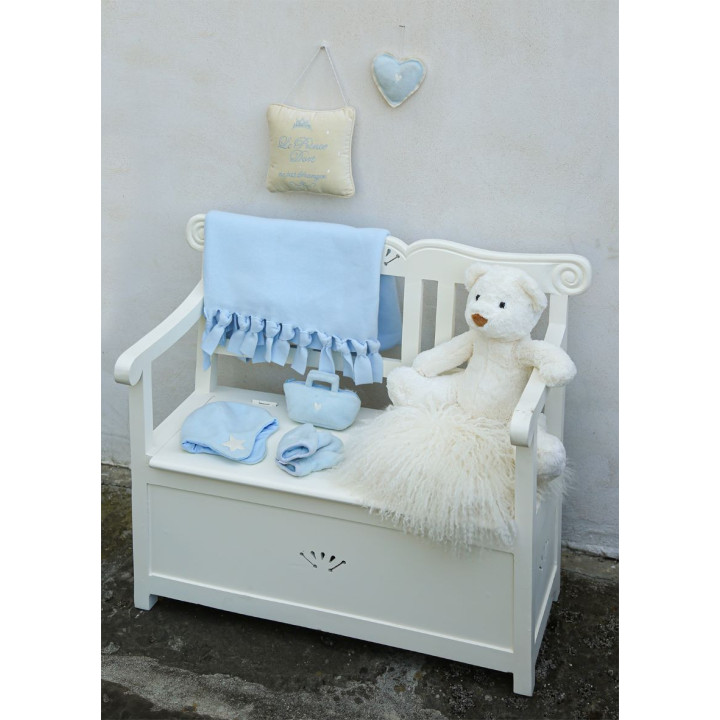 Coperta pile baby colore azzurro nodi 70 x 118 cm