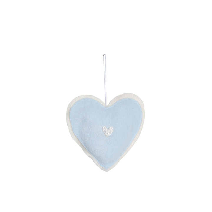 Coeur rembourre polaire bleu clair 11.5 cm