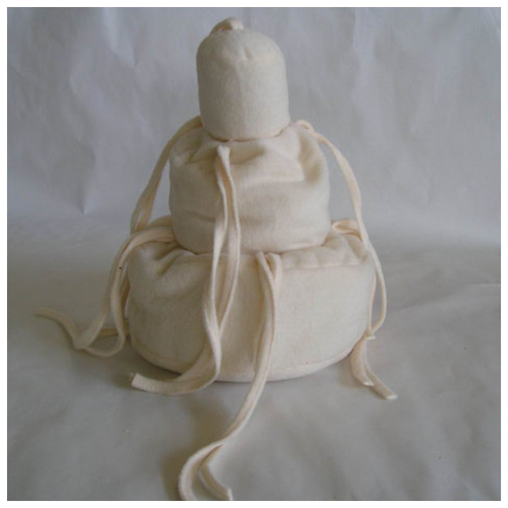 Cadeau nouveau-nÉ en polaire couleur creme 3 niveaux d30 h40 cm