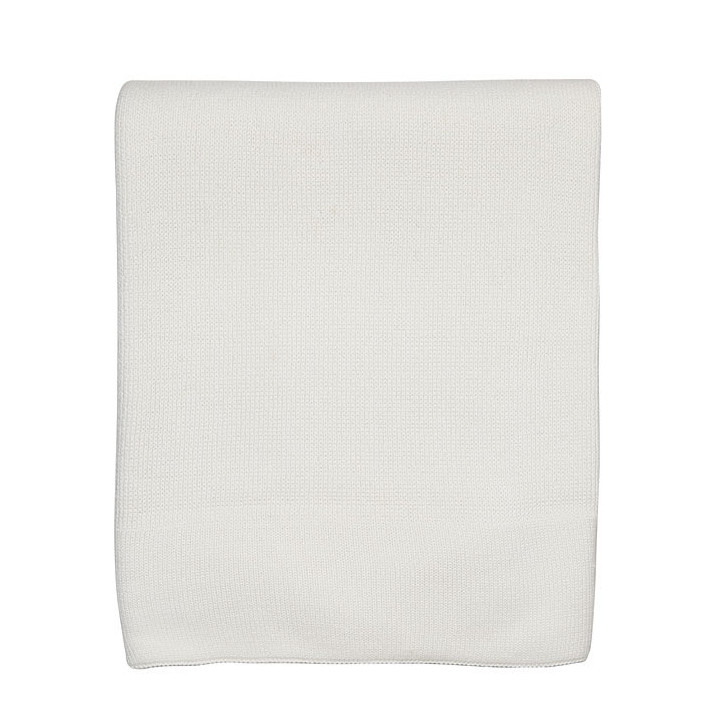 Couverture blanche tricotee 130 x 150 cm