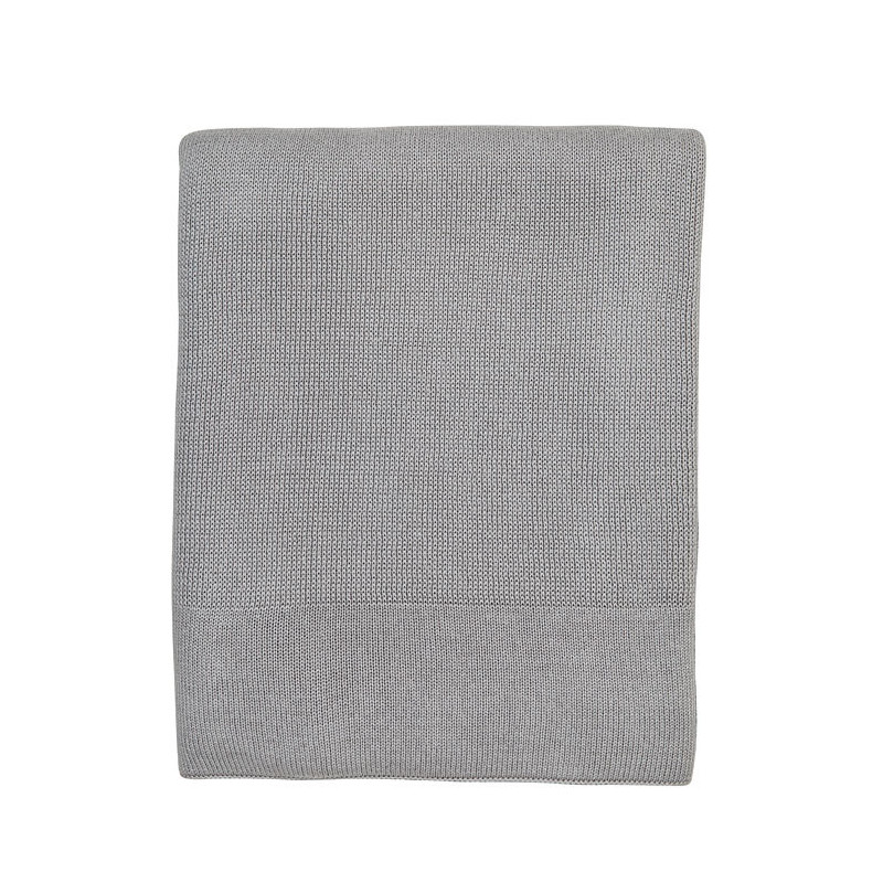 Coperta 100%cotone in maglia colore grigio 130 x 150 cm