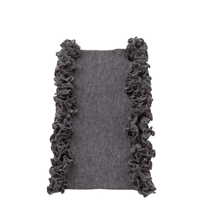 Tubolare 100% baby alpaca colore grigio e volant