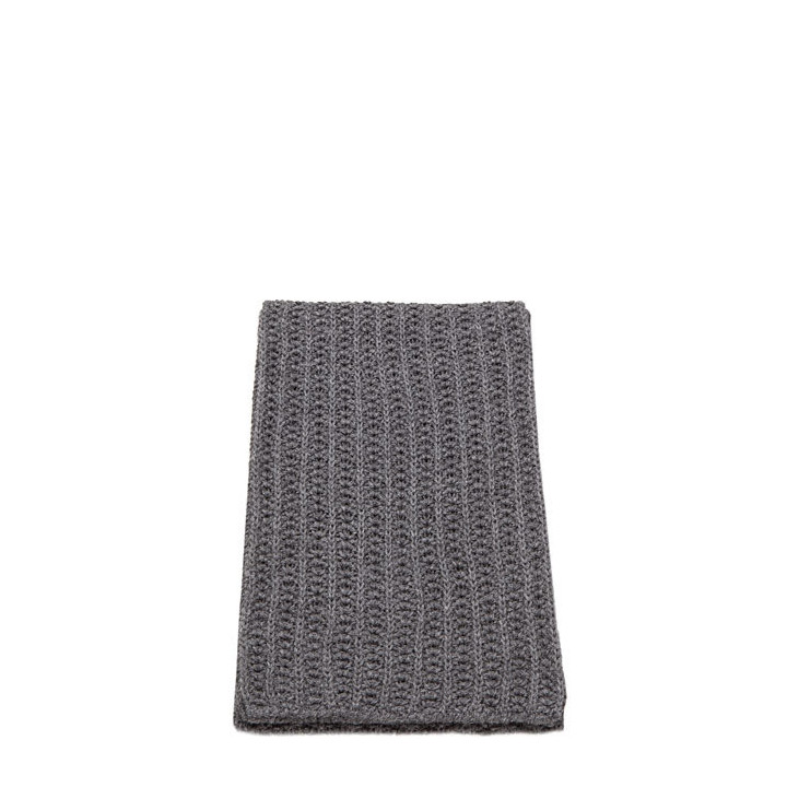 Grey 100% baby alpaca knitted scarf
