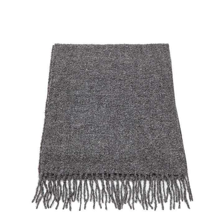 Sciarpa 100% baby alpaca colore grigio con nodini 180 cm