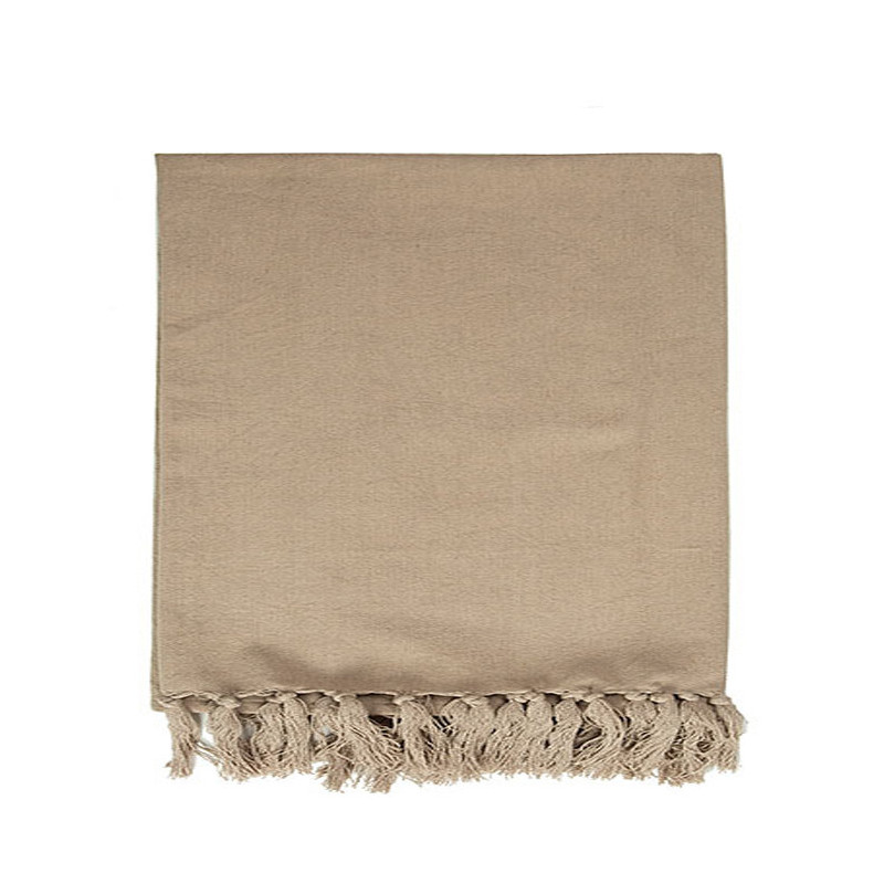 100% cotton bedspread with fringes colour linen 275 x 275 cm