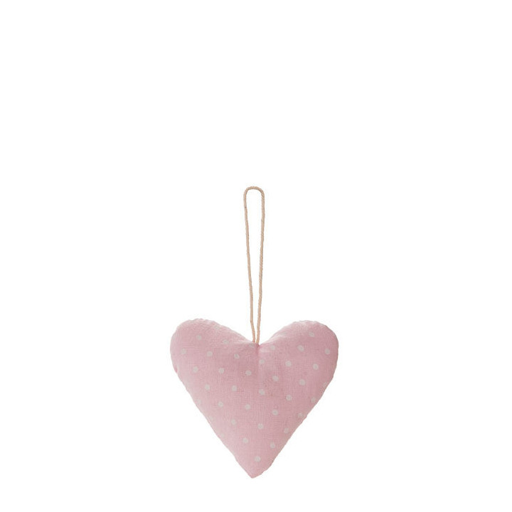 100% cotton heart with dots colour pink h7.5 cm
