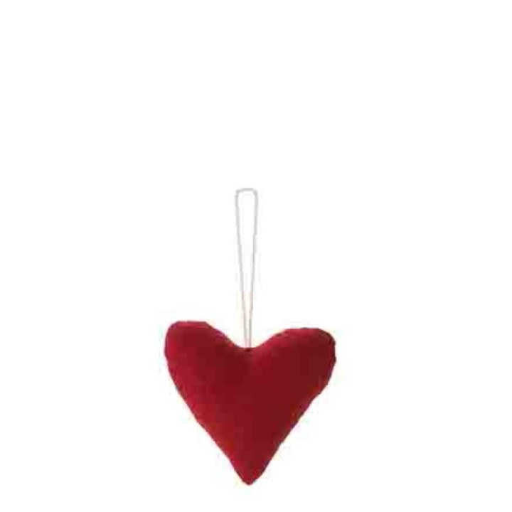 Red cotton heart h7.5 cm