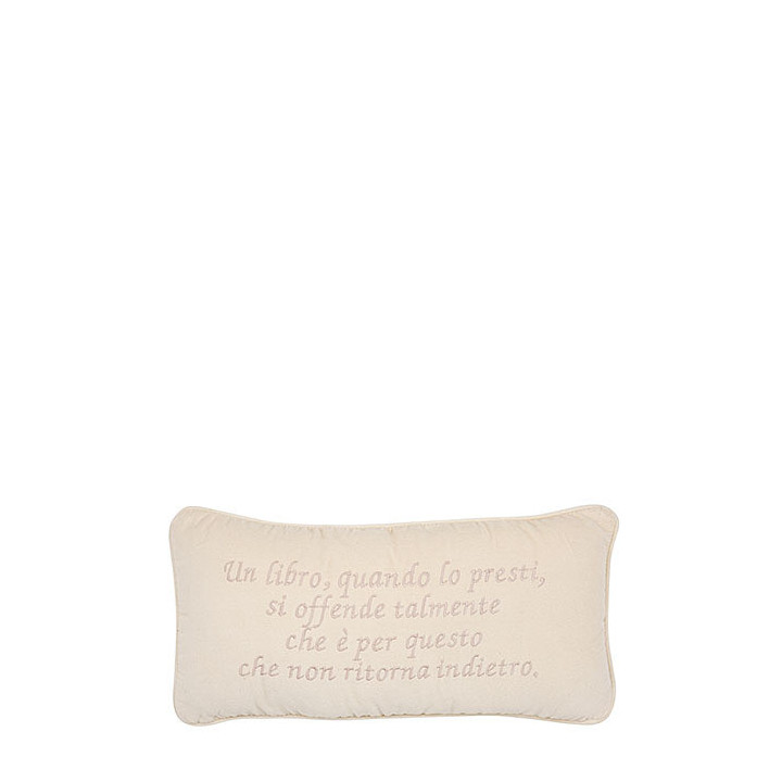 Book throw pillow natural 42 x 22 cm