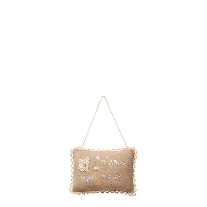 Mini throw pillow m'ama non m'ama (loves me, loves me not) 17 x 12 cm