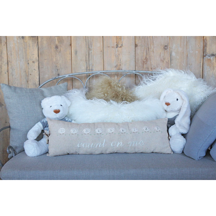 Count on me sheeps throw pillow 22 x 68 cm