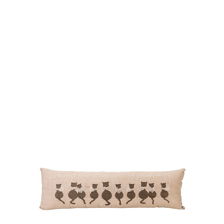 Coussin file de chats 22 x 68 cm