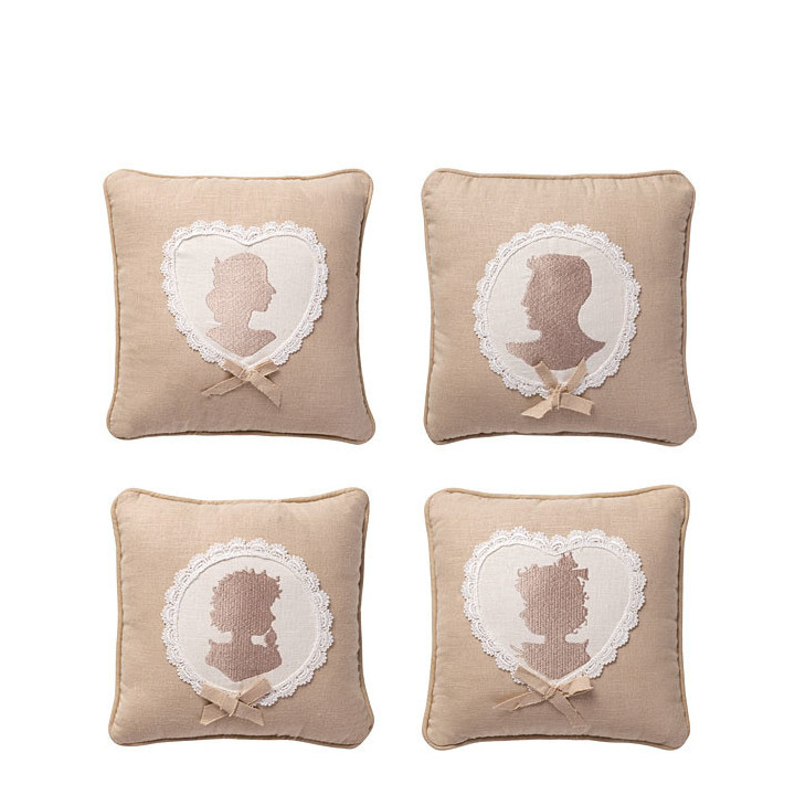 Set 4 family pillows 20 x 20 cm