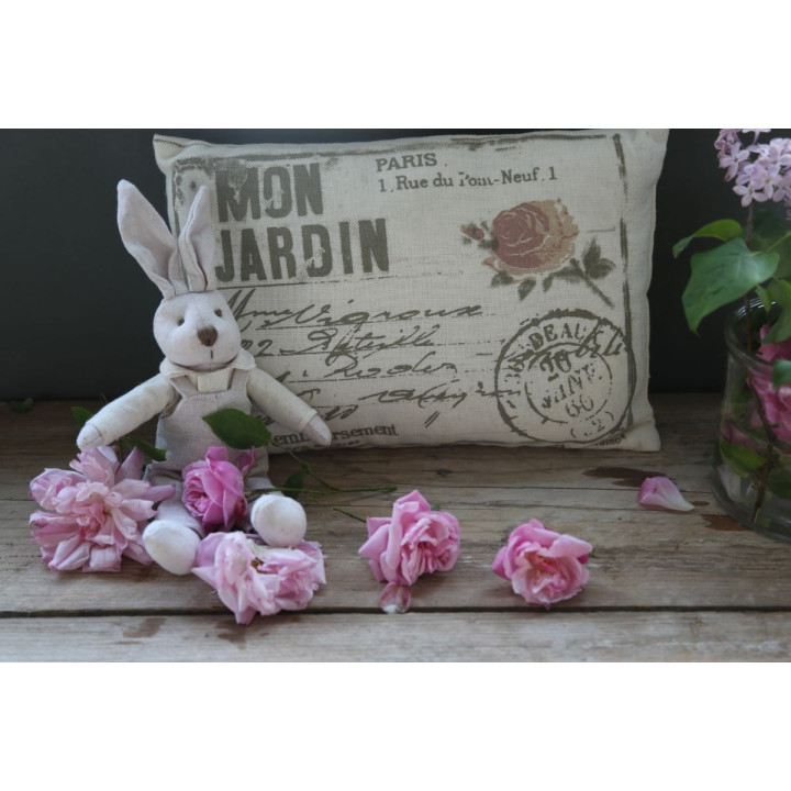Cuscino con scritta "mon jardin" 40 x 60 cm
