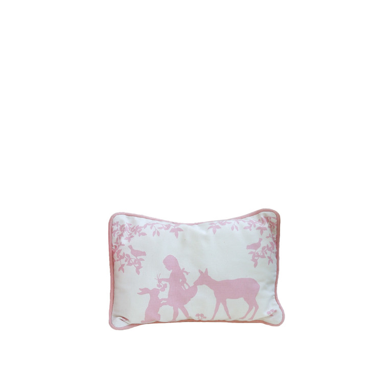Cream throw pillow with pink shades 30 x 20 cm