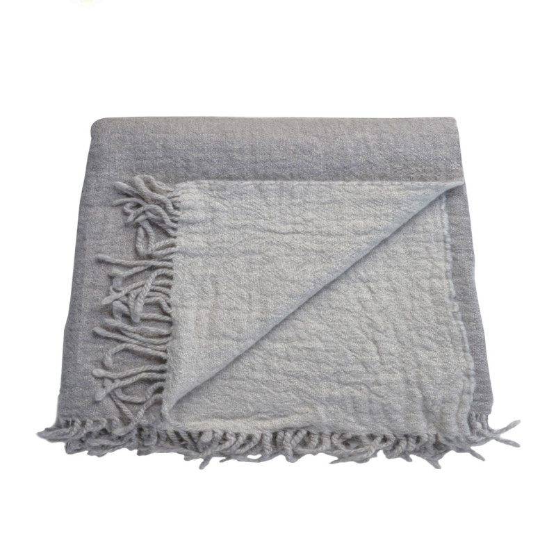 Coperta 100% lana vergine frange