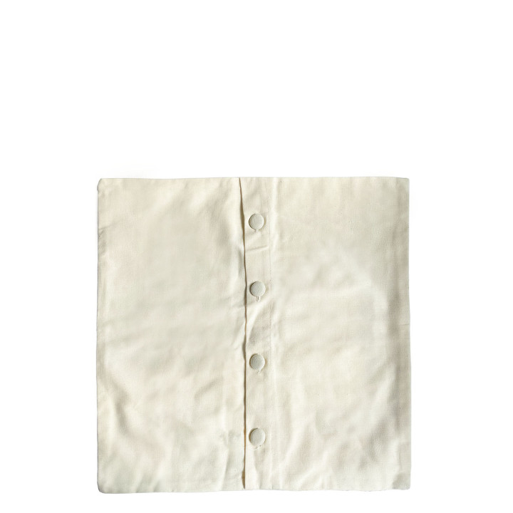 Housse carree coton creme avec boutons 50x50 cm