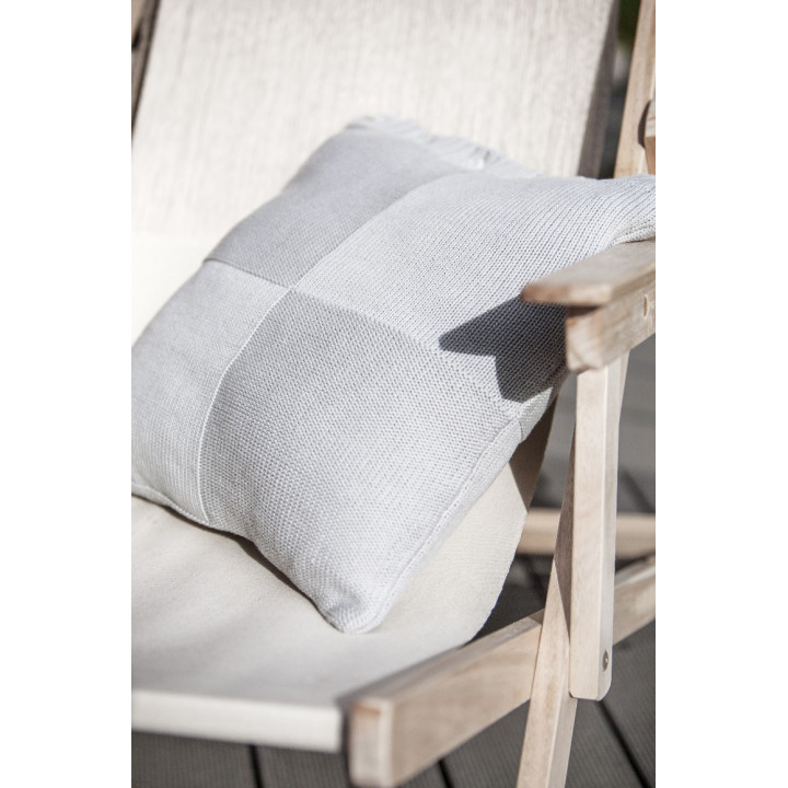 Housse carree coton gris boutons 35 x 42 cm
