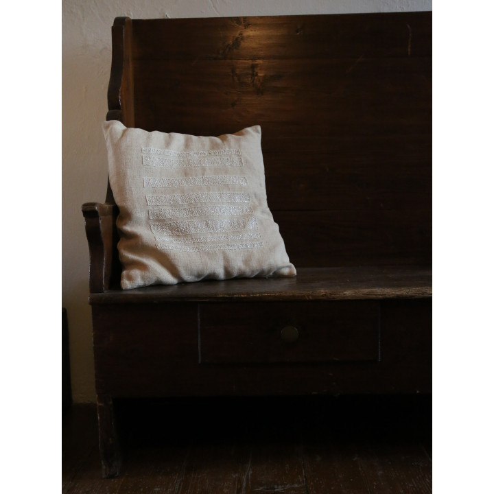 Fodera cuscino 100% canapa strisce di perline 50 x 50 cm