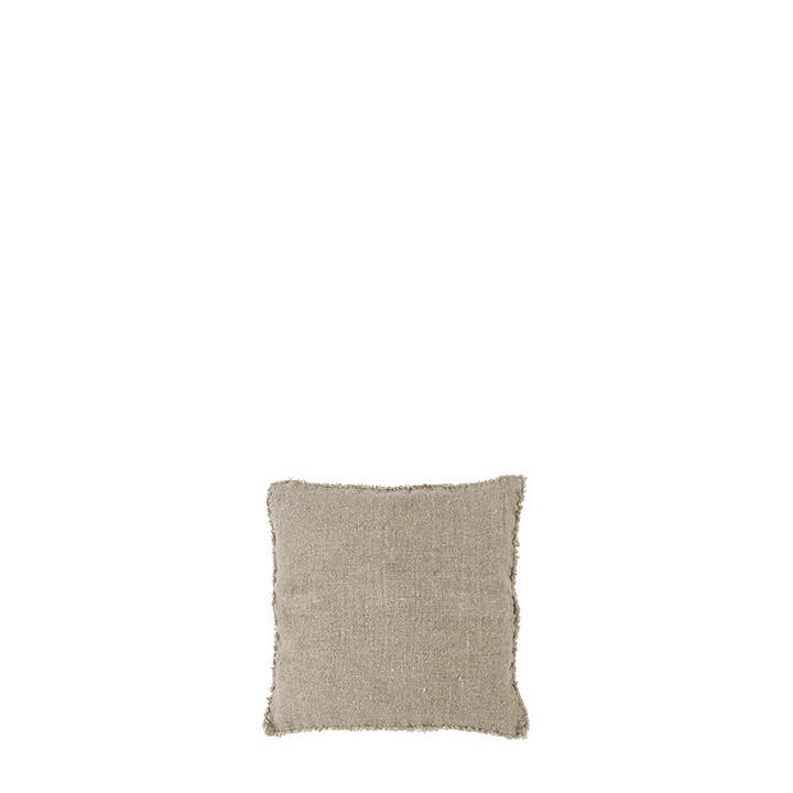 100% raw natural linen pillowcase with fringes 20x20 cm