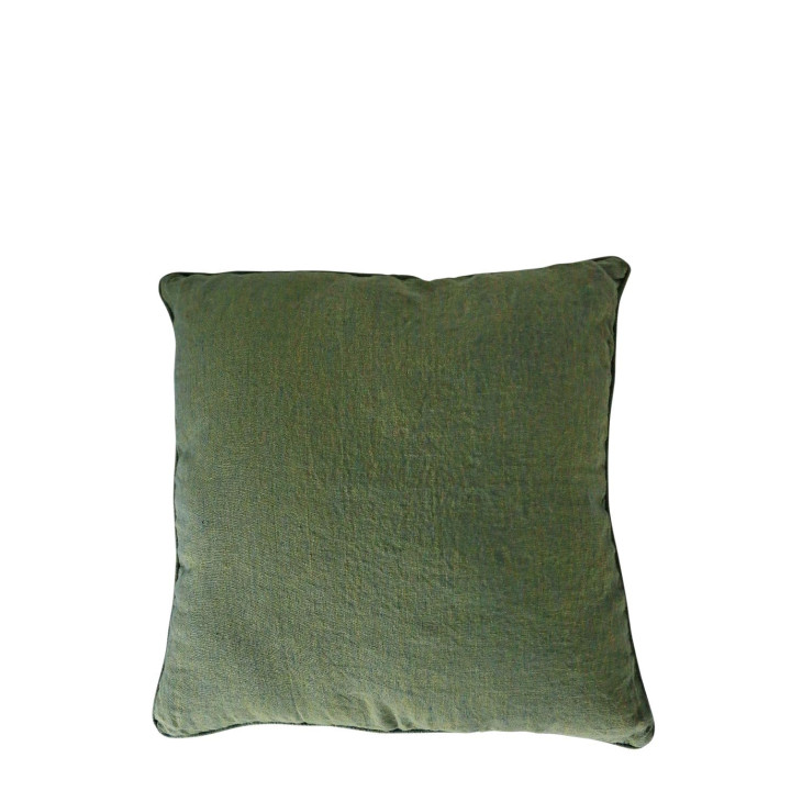 100% linen pillow cover in green colour 50 x 50 cm