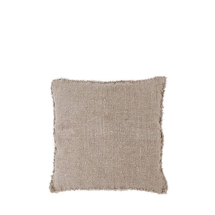 Housse 100%lin brut avec franges 40x40 cm