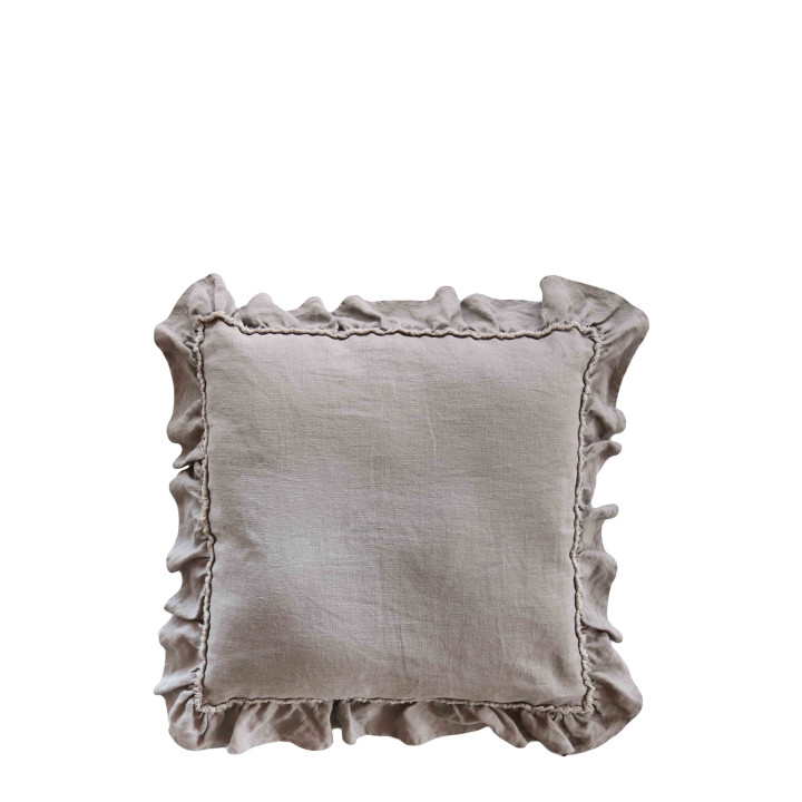 Facing pillow 100% linen with fringes 40x40 cm