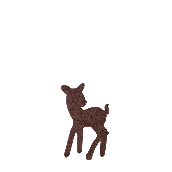 Set 6 bambi in feltro colore marrone h12 cm