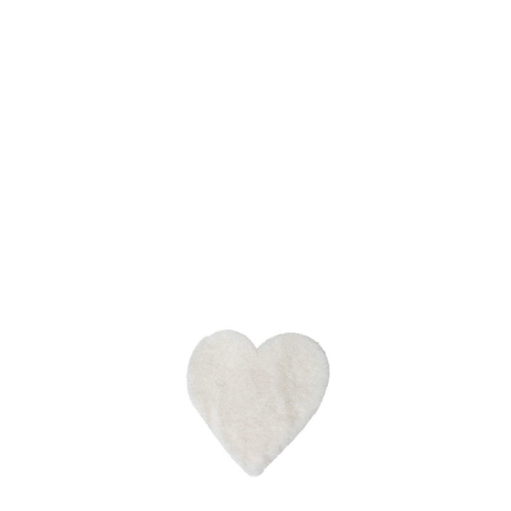 Set de coeurs 6 en feutre couleur creme h6 cm