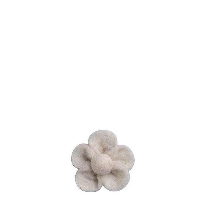 Fleur en feutre couleur creme d6 cm