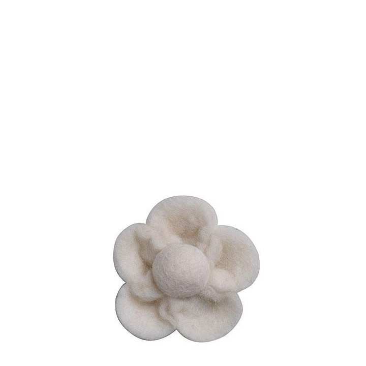 Fleur en feutre couleur creme d9 cm