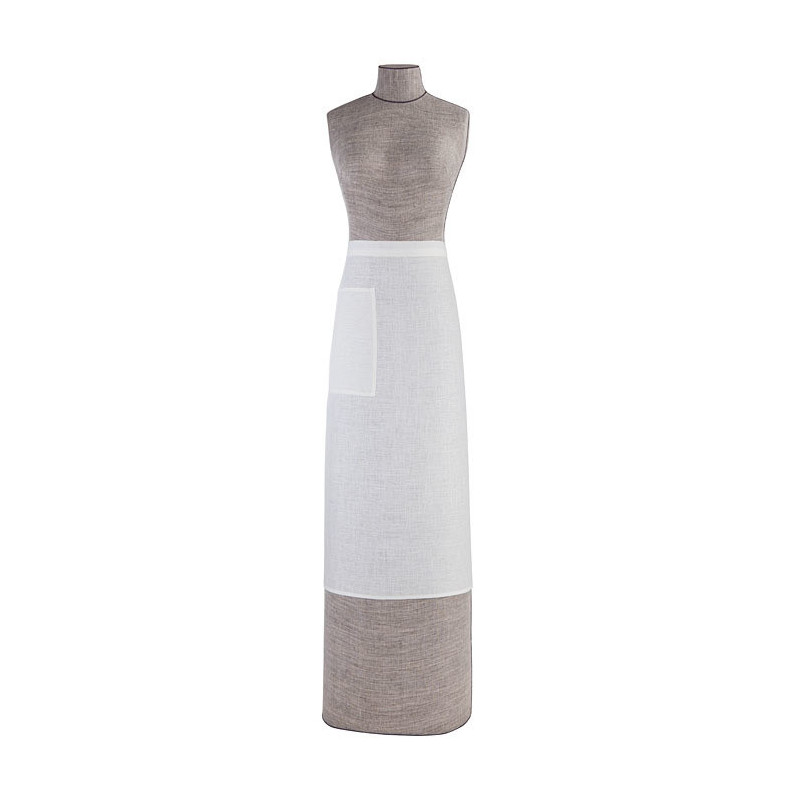 Grembiule a vita 100%lino liscio04 1 tasca panna