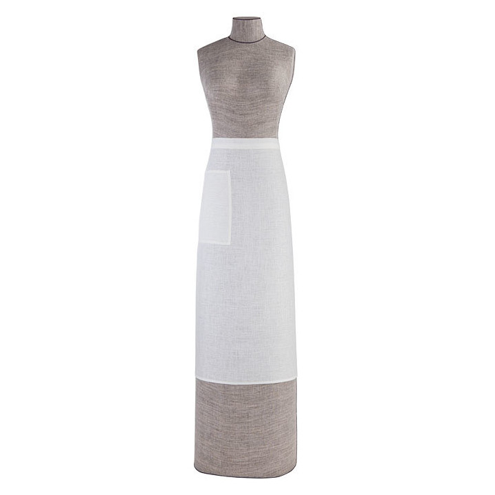 Grembiule a vita 100%lino liscio04 1 tasca panna
