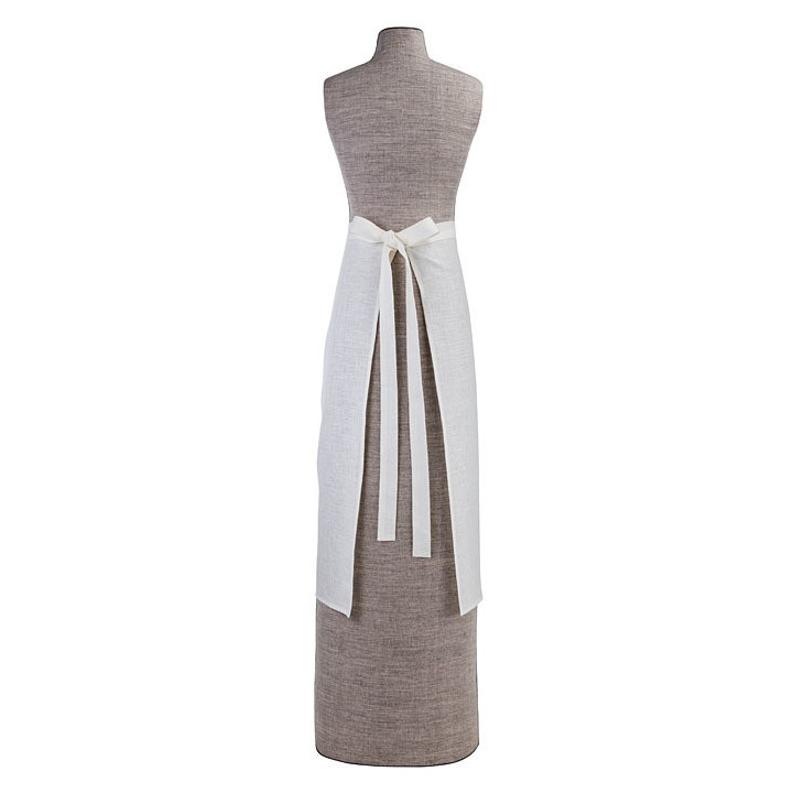 Grembiule a vita 100%lino liscio04 1 tasca panna