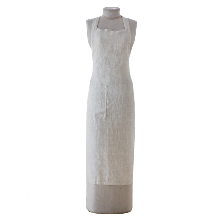 Apron 100%linen with pocket nat