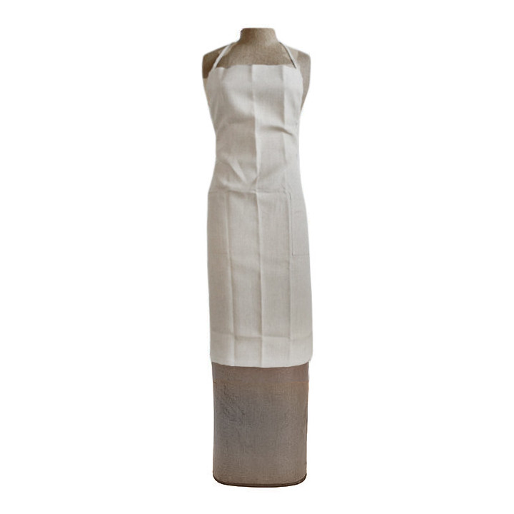 1oo% linen apron with 2 pockets cream col