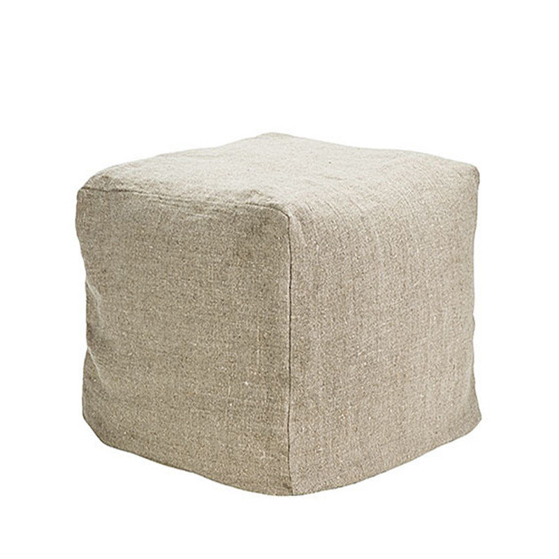 Cubo 100%lino grezzo soft naturale imbottitura sfo 52 x 52 h52 cm