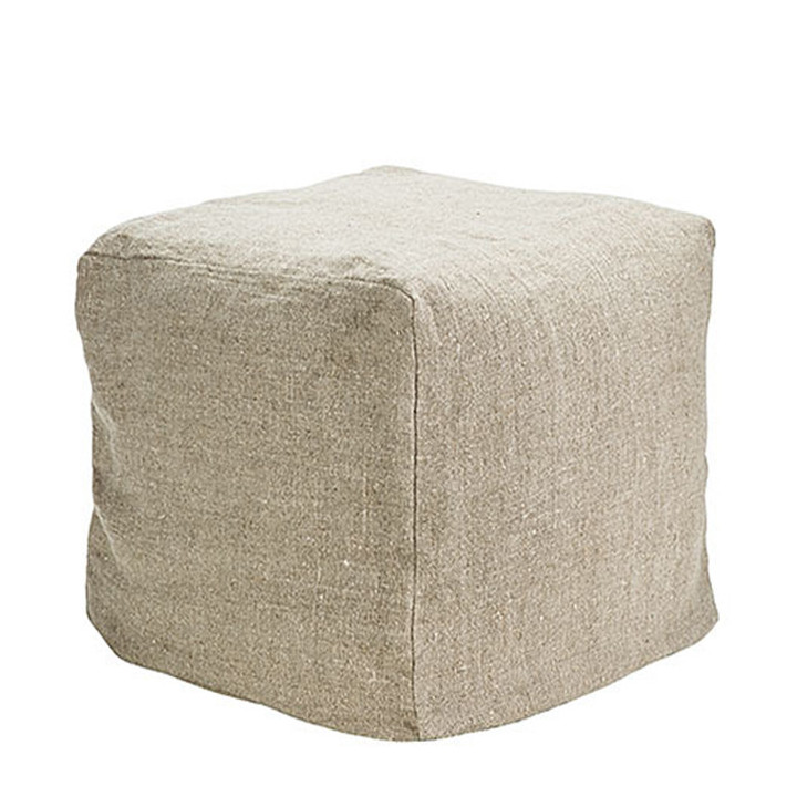 100% raw soft linen cube with removable filling 52x52 h52 cm