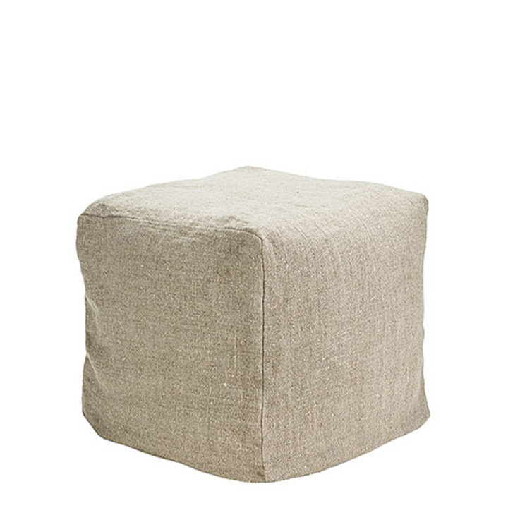 Cube 100% lin brut soft dehoussable 48x48 h48 cm