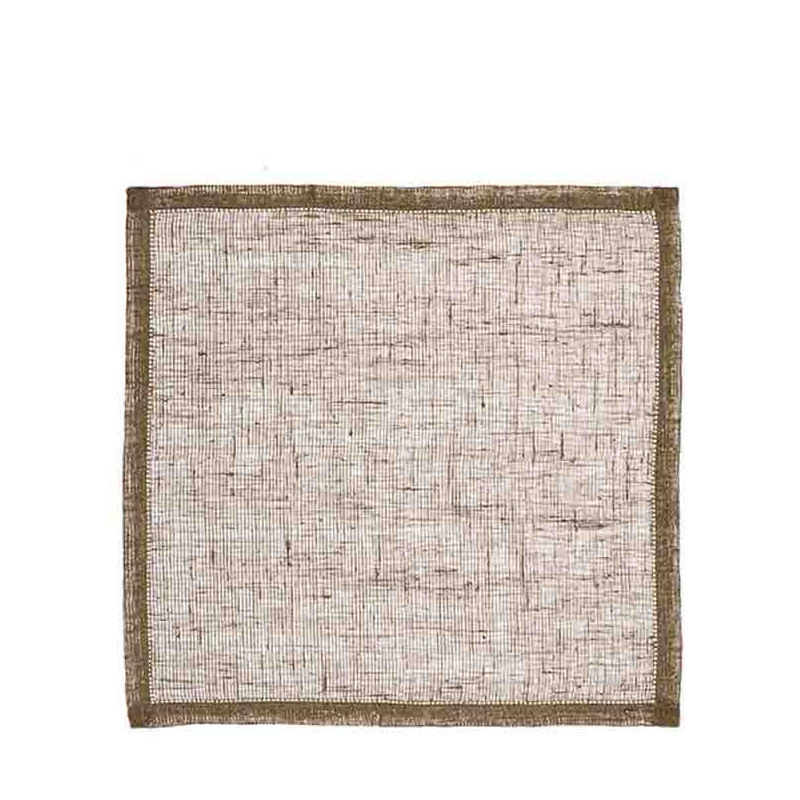 Tovagliolo 100% lino rete orlo a giorno 45 x 45 cm