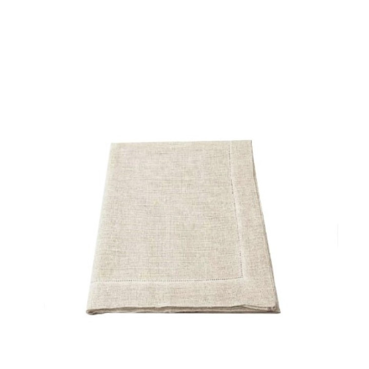 Tovaglia 100%lino 160*270 cm rete crema orlo a giorno