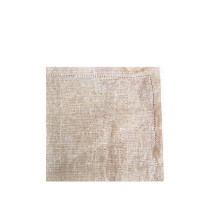 Tovagliolo 100%lino rete orlo a giorno panna 45 x 45 cm