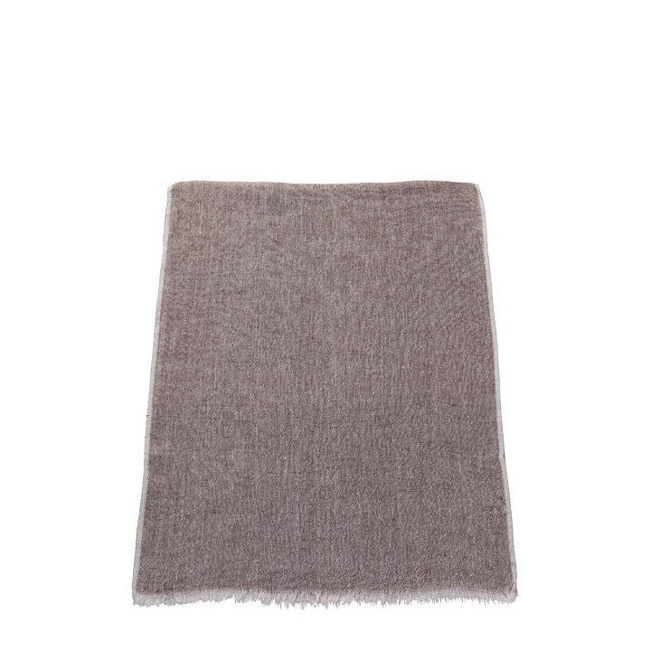 100% melange brown linen scarf