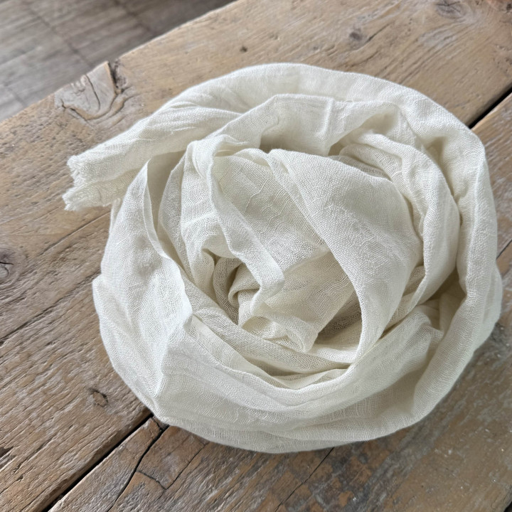 100% cream linen scarf