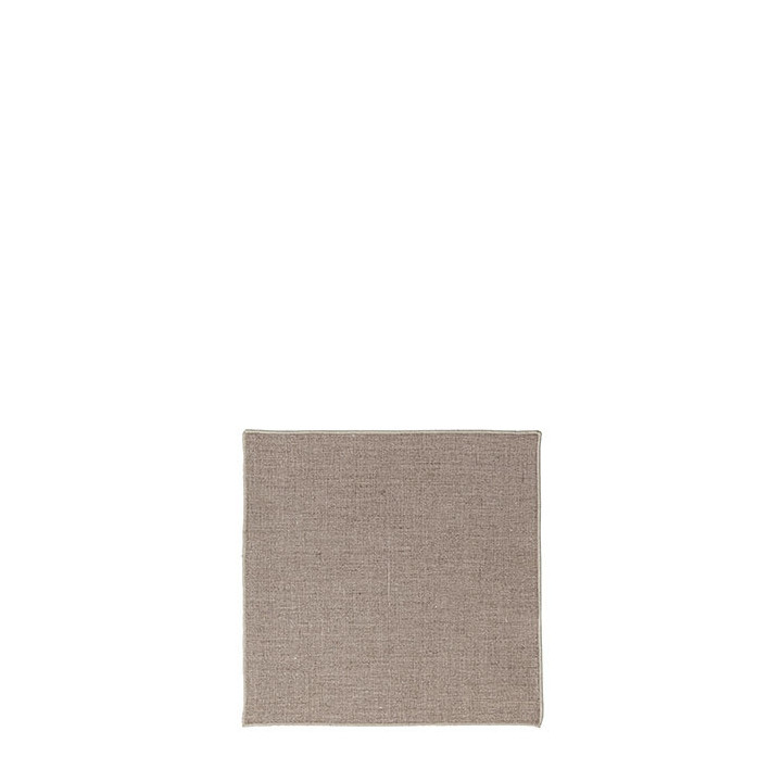 Serviette lisse 100% lin bord naturel 24 x 24 cm